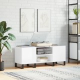 Gossi dulapuri pentru discuri alb lucios 121x38x48 cm, lemn prelucrat