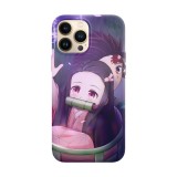Husa compatibila cu Apple iPhone 11 Pro Max model Nezuko and Tanjiro Demon Slayer, Silicon, TPU, Viceversa, Transparent, Carcasa