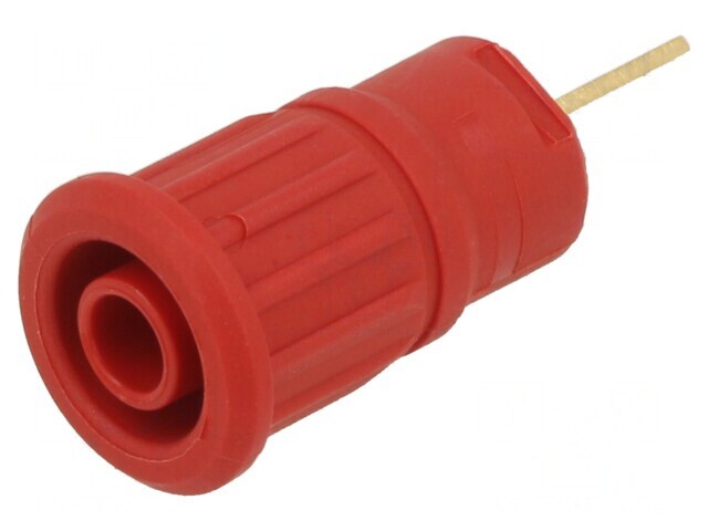 Soclu Banană 4mm 32A 1kV Roșu Aurit Panou 33mm