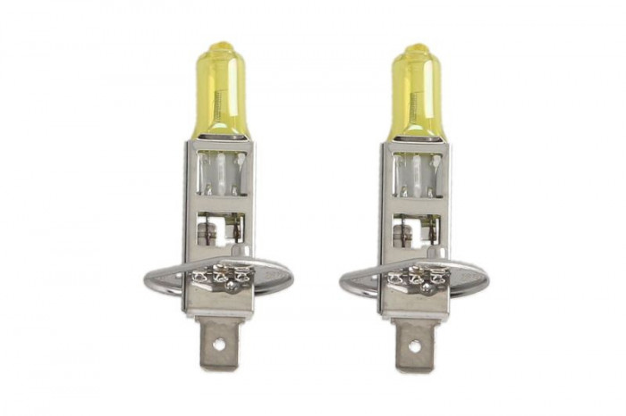 Halogen bec.2pcs.H1.Retro.12V.Max.55W.Culoare deschisă galben.Max.2700k.Tip de priză P14.5S.Fără aprobare rutieră.Conține 2 nuclee