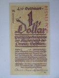 Rara! Germania 4,20 Goldmark 1 Dollar 1923 UNC Westfalia Munster,emisunea B,serie 01