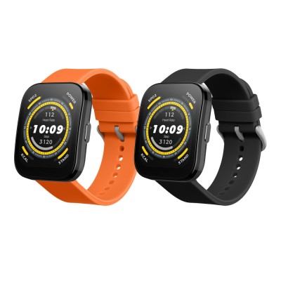 Set 2 Curele Kwmobile pentru Amazfit Bip 5/GTR 4, Negru/Portocaliu, Silicon, KWM000024YT005C foto