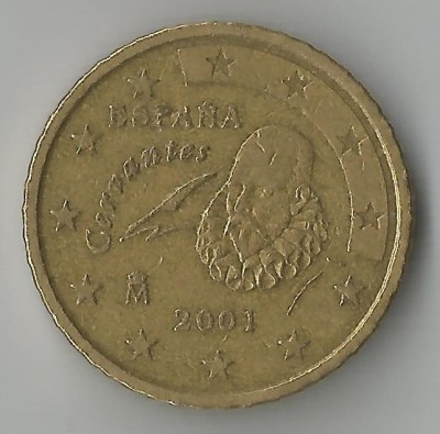 Spania, 50 eurocenti, 2001, circ. foto