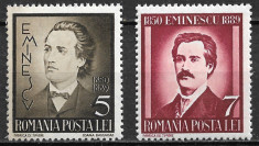 Romania - 1939 - LP 130 - 50 de ani / scriitorul Mihai Eminescu - serie neuzata foto