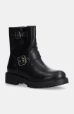 Answear Lab botine femei, culoarea negru, cu toc plat