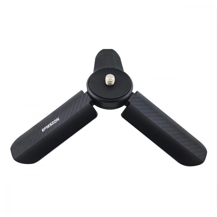 Trepied Mini TM-01 EMESZON&reg;, filet 1/4 inch, model fibra carbon, compatibil cu multiple accesorii pentru Foto si Video, negru