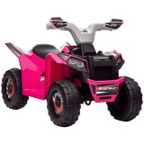 HOMCOM Quad electric pentru copii vehicul cu baterie 6V cu mers &icirc;nainte și &icirc;napoi 70L x 41,5l x 48,5H cm Roz | Aosom Romania