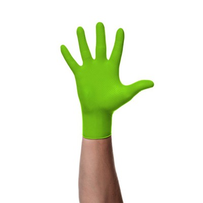 Manusi Nitril Textura Diamantata Culoare Verde 7.0Mil. Marime L. Set 100 Buc 462509 54370 foto