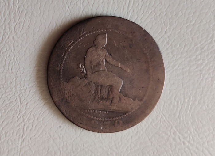 Spania - 10 centimo (1870) monedă s180