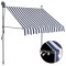 vidaXL Copertină retractabilă manual cu LED, albastru &amp; alb, 100 cm