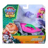PATRULA CATELUSILOR FILMUL CU DINOZAURI SET DINO VEHICUL AVION CU FIGURINA SKYE SI ACCESORII 15CM