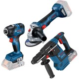 Bosch GBH 18V-26 + GDS 18V-1000 + GDR 18V-200 C - Rotopercutor SDS-Plus 2.6 J + Masina de insurubat cu impact patrat 1/2 inch 1000 Nm M14-M24 valiza s