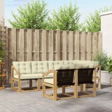 vidaXL Set canapele gradina exterior 7 piese lemn acacia Alb crem perne confortabile rezistent intemperii modular