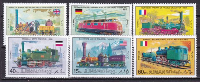 Ajman 1971 locomotive trenuri MI 1197-1202 MNH