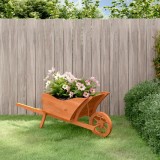 vidaXL Jardinieră tip roabă, 128x45,5x43 cm, lemn masiv de brad 364229