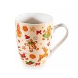 Cana Craciun portelan multicolor in cutie cadou II &Oslash; 8 cm x 10,5 H, 300 ml