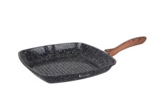 Tigaie grill Goldmann GM-0928, 28 cm, Acoperire marmura, Inductie, Negru foto