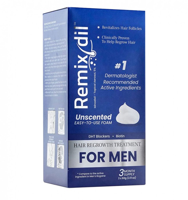 Spuma pentru Cresterea Parului, Remixidil, Minoxidil 5%, Blocant DHT si Biotina, 3x 60ml