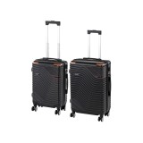 Set 2 Valize Leziter TraveLux Urban IX | Medie 68cm, Cabina 50cm | ABS, 4 Roti Duble, TSA | Negru