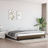 vidaXL Cadru de pat fără saltea, maro &icirc;nchis, 200x200 cm, textil