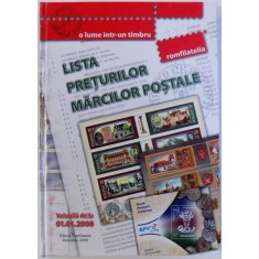 LISTA PRETURILOR MARCILOR POSTALE - VALABILA DE LA 01. 01. 2008