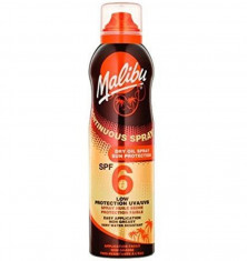 Ulei de Plaja MALIBU Continuous Spray Dry Oil, Rezistenta la apa, UVA UVB, SPF6, 175 ml foto