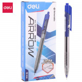 Cutie 12 Pixuri cu Gel DELI Arrow, Varf Retractabil, 0.7 mm, Albastru, Pix Albastru cu Gel, Pixuri Albastre, Pixuri cu Gel, Pixuri cu Varf Retractabil