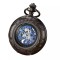 Ceas de buzunar MBrands, skeleton, Mecanic, cu lant , rotund Albastru