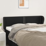 VidaXL Tăblie de pat cu aripioare negru 147x23x78/88cm piele ecologică 3117094