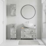 Cumpara ieftin Set de cabinet pentru baie cu 3 piese BREDA Gri Beton