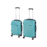 Set Valize Leziter TraveLux Pro IX Medie si Cabina ABS Albastru Roti 360&deg; Cod Numeric