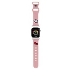 Curea pentru Apple Watch 1/2/3/4/5/6/7/8/9/10/SE/SE 2/Ultra/Ultra 2 (42/44/45/46/49mm) - Hello Kitty Strap Silicone (HKAWLSCHBLP) - Pink foto
