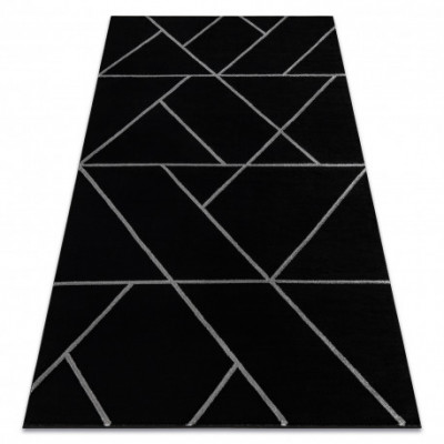 Exclusiv EMERALD covor 7543 glamour, stilat, geometric negru / argint , 80x150 cm foto