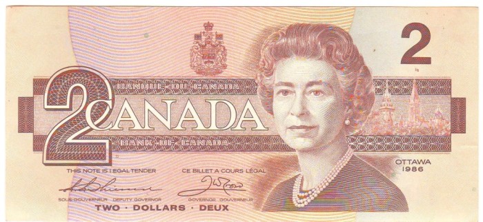 SV * Canada TWO DOLLARS / 2 DOLARI 1986 *