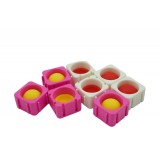 Set 8 blocuri de constructie din silicon, Pop Bubble, Fidget Toy, Puzzle, Multicolor, Flippy