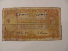 10 shillings 1939 Australia / portert Rege George VI (tatal Regina Elizabeth II) foto