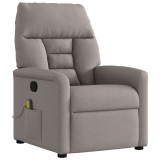 vidaXL Fotoliu de masaj rabatabil, gri taupe, material textil