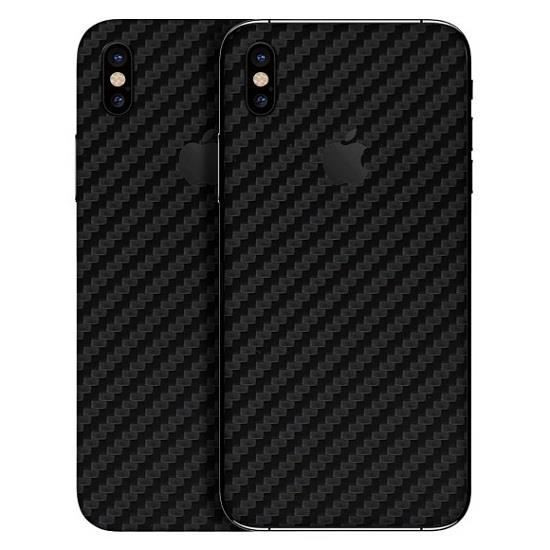 Set Folii Skin Acoperire 360 Compatibile cu Apple iPhone X - ApcGsm Wraps Carbon Black