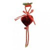 Ornament de brad inima cu paiete, flippy, rosu, lemn, 25 cm