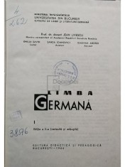 Jean Livescu - Limba germana I (ed. II) (Editia: 1966)