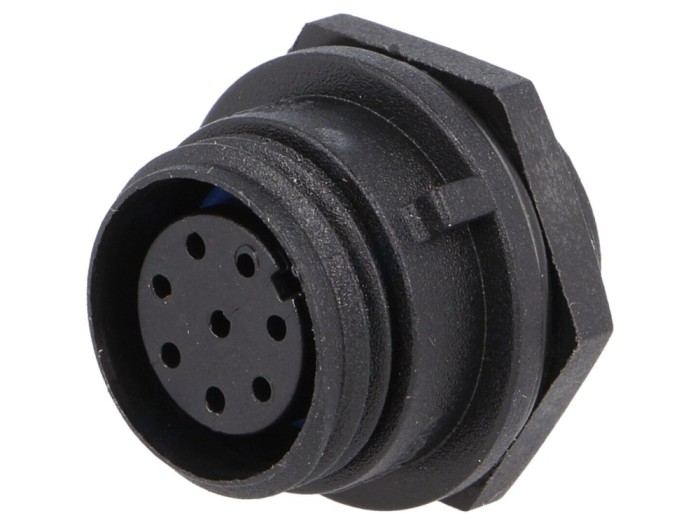 Conector circular mamă IP68, 8 pini