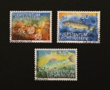 Liechtenstein 1987 - Set Complet de 3 Mărci Poștale "Faună Acvatică Protejată / Pești din Ape Dulci" (Freshwater Fish / Păstrăv &amp; Lipan) - Cod: -A992