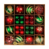 Cumpara ieftin Set globuri de Craciun, Alska, Rosu-Verde, 44 bucati