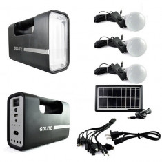 Kit Solar cu Lampa U, USB, 3 Becuri 6V 4Ah GDLite1 foto
