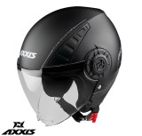 Casca pentru scuter - motocicleta Axxis model Metro S A1 negru lucios (open face) &ndash; omologare noua ECE 22.06 &ndash; tip viziera: MT-V-26B M (57/58cm)