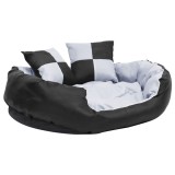 Perna reversibila si lavabila caini, gri si negru, 85x70x20 cm
