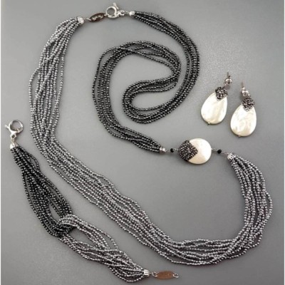 Set Pearl Drop din hematit natural foto