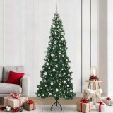 vidaXL Pom de Crăciun Artificial pentru Colț Verde 240 cm PVC și Metal 3397291