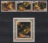 Cook Insule 1987 - Crăciun - Picturi de Rembrandt, Serie+Coliță, Cota 24 EU, MNH, Nestampilat