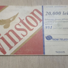 Cartela telefonica Romtelecom 1998, reclama Winston, 20.000 lei